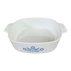 Vintage Corningware White and Blue Cornflower A-2-B Bakeware Dish 2 Liter